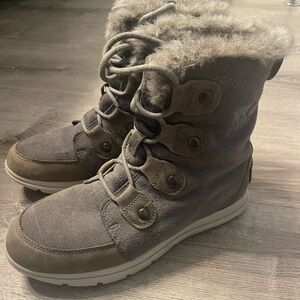 Sorel Gray Fur-Lined Winter Boots